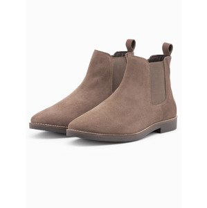 Ombre Men's leather boots - dark beige