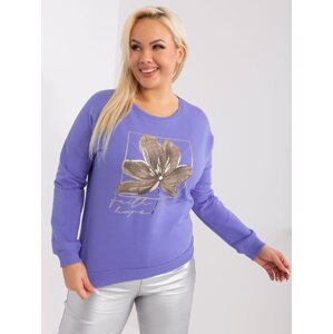 Purple women's plus size blouse with print