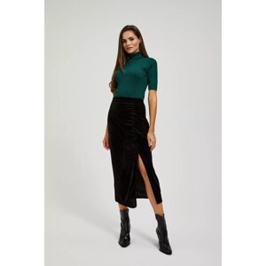 Velour skirt with slit