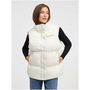 Women's Cream Quilted Converse Super Puffer Vest - Women