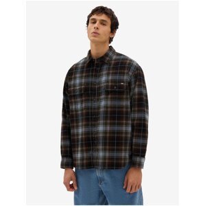 Men's Dark Brown Plaid Flannel Shirt VANS Mayhill - Men's