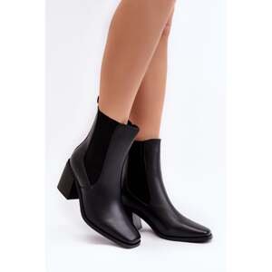 Women's high-heeled ankle boots, black Creazza
