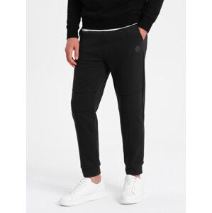 Ombre Men's sweatpants with stitching on the legs - black