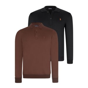 DOUBLE SET V4007 DEWBERRY MEN'S SWEATSHIRT-BLACK-BROWN