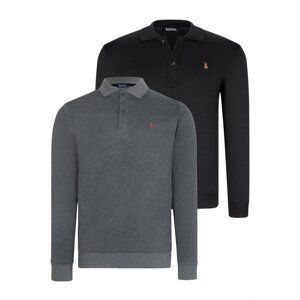 DOUBLE SET V4007 DEWBERRY MEN'S SWEATSHIRT-BLACK-ANTHRACITE