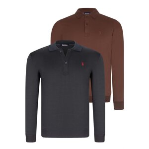 DOUBLE SET V4007 DEWBERRY MEN'S SWEATSHIRT-NAVY-BROWN