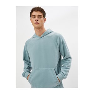 Koton Fleece Sweatshirt Hooded Pocket Detail