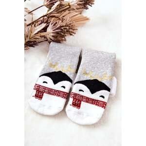 Christmas Socks Penguin Grey