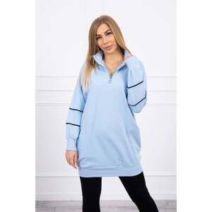 Sweatshirt with zipper and pockets cyan