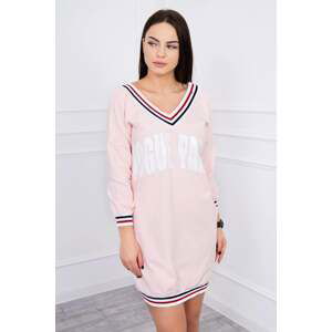 Paris Powder Pink Dress with V-Neck