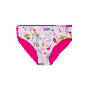 White and pink panties for a girl with colorful patterns