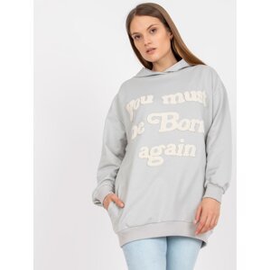 Light grey long sweatshirt with patches