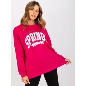 Fuchsia and white hoodie with inscription