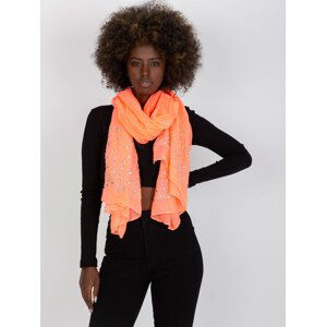 Coral air scarf made of viscose with rhinestones
