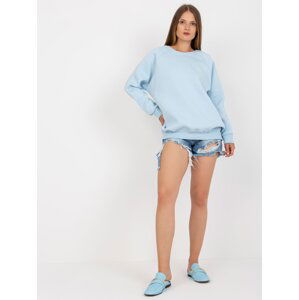 Basic light blue cotton sweatshirt Lana