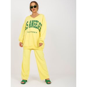 Yellow and green sweatshirt with cotton print