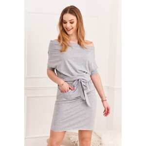 Light gray dress with tie