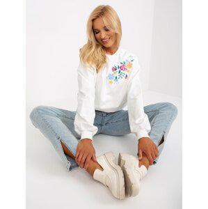 White hoodless sweatshirt with embroidery RUE PARIS