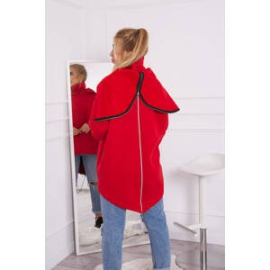 Insulated sweatshirt with zipper at back red