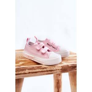 Kids fabric sneakers with Velcro BIG STAR KK374077 Pink