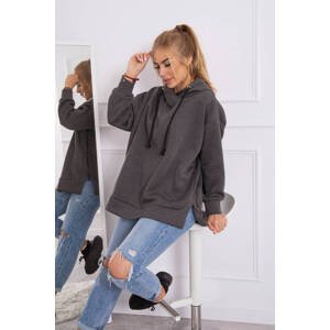 Insulated sweatshirt with zipper on the side graphite