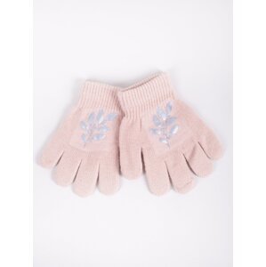 Yoclub Kids's Girls' Five-Finger Gloves With Reflector RED-0237G-AA50-007