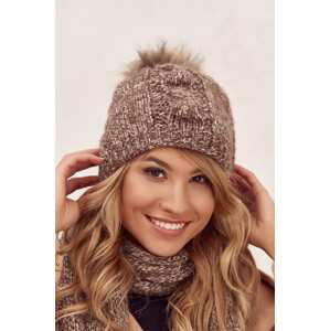 Winter set, hat and scarf, brown