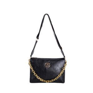 Black women's shoulder bag with chain