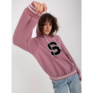 Dusty pink hoodie with patch