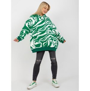 Green-white oversize sweatshirt with print