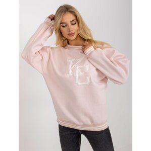Light pink insulated hooded sweatshirt made of cotton
