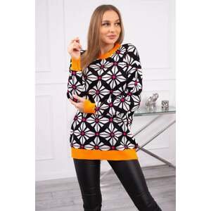 Sweater with a geometric motif of black color