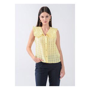 Koton Women's Crew Neck Yellow T-shirt Rachel Araz