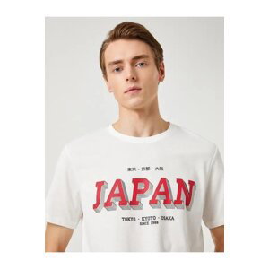 Koton pánske tričko s ázijskou potlačou Crew Neck krátky rukáv
