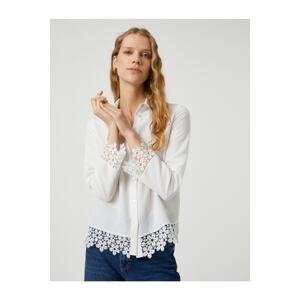 Koton Crochet Appliqued Shirt Long Sleeve