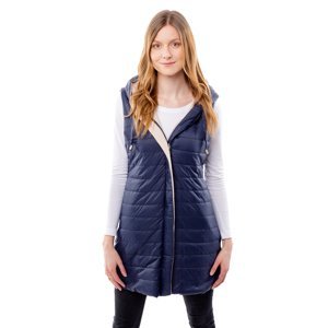 Women's quilted double-sided vest GLANO - dark blue