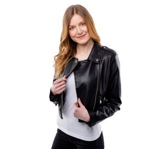 Women's Leatherette Jacket GLANO - Black