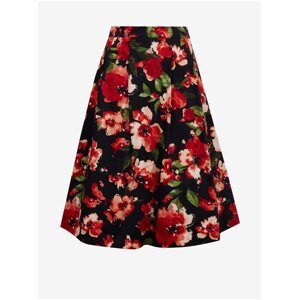 Orsay Red-Black Ladies Floral Skirt - Women