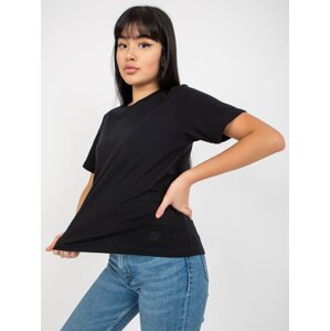 Black monochrome T-shirt with round neckline by MAYFLIES