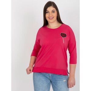 Fuchsia women's blouse plus size with application