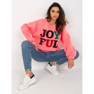 Fluorine pink women's patched hoodie