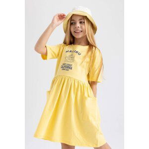 DEFACTO Girl Printed Short Sleeve Dress