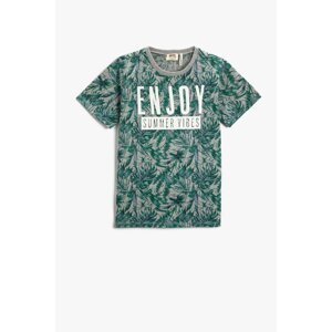Koton Summer Themed Motto Print Short Sleeved T-Shirt