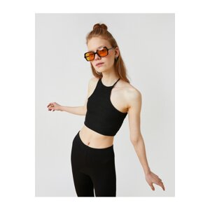 Koton Halterneck Asymmetrical Collar Crop Singlet