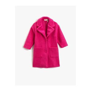 Koton Cashmere Coat Wool Blend Pockets Button Closure Soft Textured