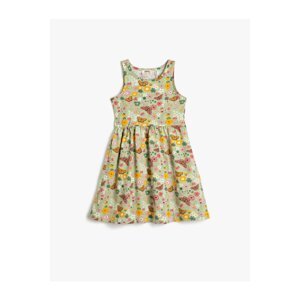 Koton Combed Cotton Dress Sleeveless Round Neck Butterfly Printed Cotton