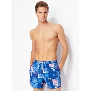 Blue Mens Patterned Swimwear Armani Exchange - Men