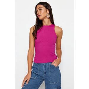 Trendyol Fuchsia Cotton Halterneck Fitted/Slip-On, Stretchy Knit Undershirt Singlet