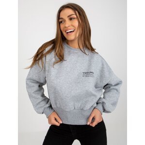 Grey hoodie with inscription