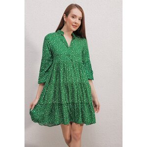 Bigdart 2322 vzorované šaty - smaragdové
